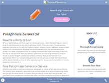 Tablet Screenshot of paraphrasegenerator.org